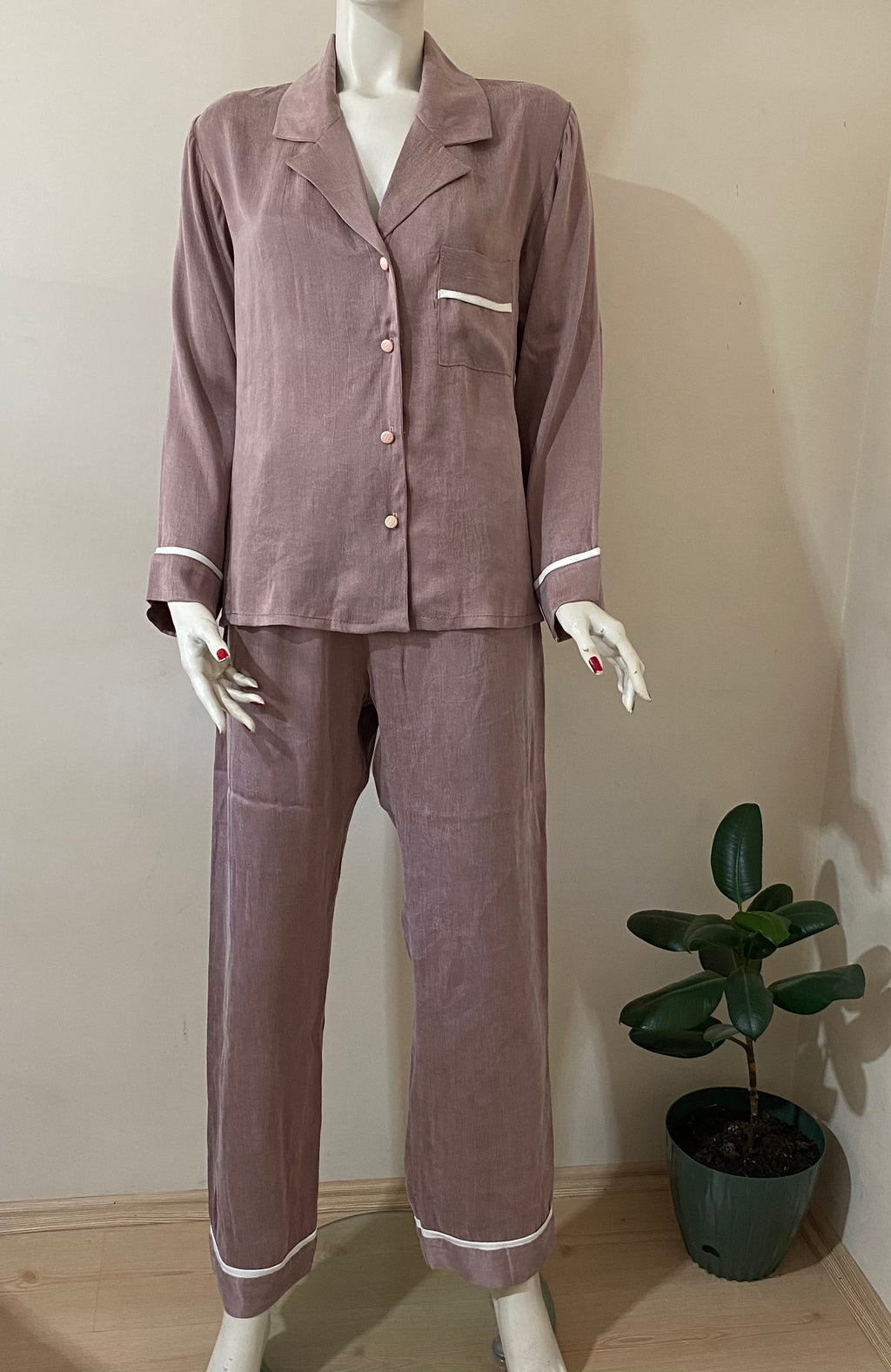 Pembe Uzun Pijama Takımı